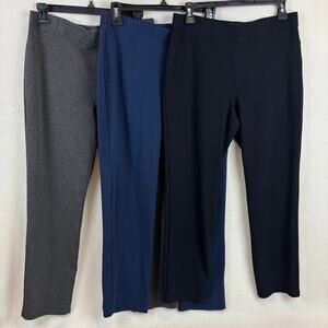 Karen Scott Sport Pull On Pants Lot Back Pockets Straight Leg Mid Rise P Medium